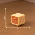 Miniature rattan style cabinet for dollhouse decoration and micro landscape, size 2.1x2.2cm - 2.1x2.2cm