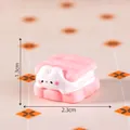 Miniature pink bunny biscuit resin figurine for DIY cream glue craft decoration - Spring Bunny Dessert 6 Styles / 1# Sandwich Biscuit