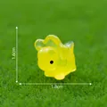 Luminous yellow mini stegosaurus figurine for micro landscape DIY decoration 1.8cm long - Triceratops (2#)