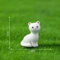 Miniature white cat figurine ornament 2cm tall for DIY micro landscape garden decor - White Cat Style (2#) / White Cat