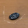 Miniature oval tray with black and white checkered grid pattern for dollhouse DIY decor - Black Checkered (2# Medium) / 4.1x2.8x0.5cm