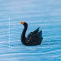 Statuina di cigno nero in miniatura per micro paesaggi e giardini fatati, 2,5x2,2 cm - 13# Nero Blu