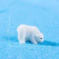 Adorable miniature white polar bear figurine for DIY decor, dimensions 2.2cm x 1.4cm - 1.4x2.2cm