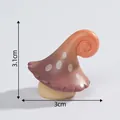 Miniature forest mushroom figurine for micro landscape DIY fairy garden decoration - 4# Brown Mushroom / 3.1cm x 3cm