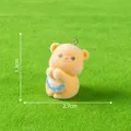 Niedlicher gelber beflockter Bär Anhänger für DIY Schlüsselanhänger, 3,3 cm Höhe - Kleiner Bär (10#)