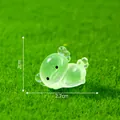 Mini luminous green glitter axolotl figurine 2.7cm for micro landscape DIY decor - Side-lying Axolotl (C2648) / Green