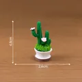 Künstlicher Miniatur-Kaktus in weißem Topf für Puppenhaus-Mikrolandschafts-Dekoration - 4,8 cm x 2,6 cm