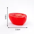 Realistic miniature red half-cut fruit charm measuring 3.5cm for DIY micro landscape - Cherry Tomato
