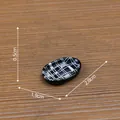 Miniature black and white grid oval tray for dollhouse DIY decor, size 2.8x1.9x0.5cm - Black Checkered (3# Small) / 2.8x1.9x0.5cm