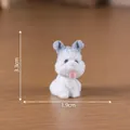 Adorable miniature white and grey flocked puppy figurine charm, 3.3cm tall for DIY projects - Schnauzer (10#)