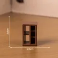 Miniature brown wooden bookshelf for DIY dollhouse decoration, measuring 3.8cm by 2.4cm - Wooden Cabinet