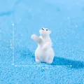 Miniature white polar bear figurine for DIY micro-landscapes, dimensions 2.4cm x 1.4cm - 2.4x1.4cm