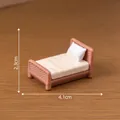 Miniature woven dollhouse bed model with 4.1cm length dimension display - 4.1x2.3cm