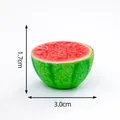 Realistic miniature semi-cut watermelon resin charm for DIY crafts and decor, 3x1.7cm - Watermelon