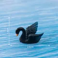 Statuina di cigno nero in miniatura per micro paesaggi, lunga 2,6 cm - 15# Nero Blu