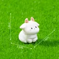 Statuina di capra dello zodiaco bianco in miniatura per decorazione giardino fai-da-te - Capra