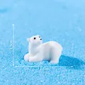Miniature polar bear figurine for micro landscape decor, 2.1x1.5cm size. - 1.5x2.1cm
