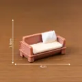 Miniature rattan sofa dollhouse furniture ornament with dimensions 4cm and 1.9cm - 4x1.9cm