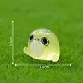 Glow-in-the-dark chubby yellow frog miniature figurine for micro landscape gardening DIY - Chunky Style / 1.3cm x 1.8cm / Luminous Yellow