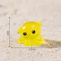 Mini gelbe leuchtende Oktopus-Figur für Aquarium DIY Landschaftsbau Größe 2,5x2cm - Oktopus-Muster / Leuchtgelb