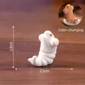 Miniature photochromic roasted chicken figurine in white to brown color-changing finish - 4# Roasted Shrimp / 2.5x2.8cm