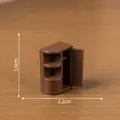 Miniature brown dollhouse wooden wardrobe shelf model for DIY micro landscape décor - Rounded Corner Cabinet