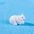 Miniature white polar bear figurine for DIY micro landscapes and tabletop decoration - 1.3x2cm