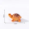 Small orange resin turtle figurine for micro landscape aquarium decor 3.3cm long - 3# Red-faced Mud Turtle