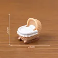 Miniature dollhouse woven rocking bassinet accessory with 2.3cm and 2.6cm dimensions - 2.6x2.3cm