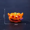 Detailed miniature Halloween luminous pumpkin ghost doll with devil horns for DIY decoration - Pumpkin with Candy (C2523)