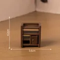 Miniature brown wooden-style cabinet for dollhouse DIY with 4.2cm x 3.6cm dimensions - Hollow Cabinet
