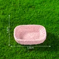 Panier tissé rose miniature pour décor de paysage DIY, dimensions 5,8 cm x 1,4 cm - 10# Grand Panier Rectangulaire