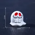 Miniature luminous Halloween ghost figurine with red eyes and 2.5cm width for DIY decor - Spoiled Ghost (C2523)