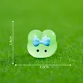 Cute mini luminous green rabbit ornament for DIY micro landscape gardening decoration - Green