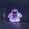 Mini doorschijnend paars gloeiend spookbeeldje met 3,3 cm breedte voor bureaudecoratie - Grappige Geest / Paars (Blauwe Gloed)