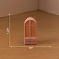 Miniature brown rattan-style wardrobe for dollhouse DIY decor, size 4.2cm by 2cm. - 2x4.2cm