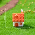 Miniatura casa de campo retro con techo naranja para decoro micro paisaje DIY 2,4x3,3cm - Serie de Casas Pequeñas / Casa de Techo Cuadrado Rojo