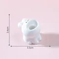 Statuetta in miniatura di animale in ceramica bianca per decorazione fai-da-te 3,5cm - Coniglio a Bocca Larga
