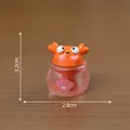 Cute orange crab figurine in pink jar, 3.2cm x 2.8cm micro landscape decor accessory - Crab Ice Cup