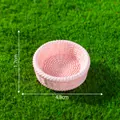 Panier tressé rose miniature pour micro paysage DIY et accessoires maison poupée - 12# Grand Panier Rond Peu Profond