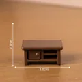 Detailed brown miniature dollhouse cabinet model with clear 3.8x1.8cm dimension markings - TV Cabinet