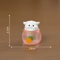 Mignonne figurine de cochon miniature dans une tasse à glace rose 3.1x2.8cm décor - Coupe à Glace Alpaga
