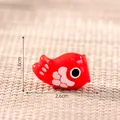 Red luminous Koinobori carp miniature ornament for dollhouse micro landscape DIY accessories - 2.6cmx1.6cm / 8# Solid Red