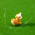 Miniature cute yellow deer figurine for micro landscape DIY garden decoration, 1.9cm - Design No.1 / 1.9x1.7x1cm / Yellow