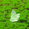 Cute miniature luminous light green resin butterfly figurine for micro landscape DIY decor, 2x2cm - Butterfly