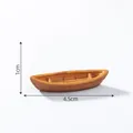 Miniature brown rowing boat figurine with 4.5cm length for DIY terrarium and aquarium decor - Style 4 Small Wood Boat (4.5x1cm)