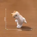 Miniature playful orange tabby cat figurine for dollhouse 3.6cm height desk decor - Hanging Style (1#)