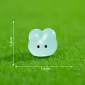 Small light blue luminous bunny figurine for micro landscape gardening DIY decorations - Blue