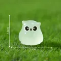 Luminous miniature owl figurine in light green for DIY decor, 1.1cm width and 1.0cm height - Luminous Small Owl / 1# Green