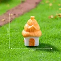 Miniatura de casa de paja en resina para jardines de hadas, 3,3x2,3 cm - Serie de Casas Pequeñas / Casa de Piedra de Paja con Techo Amarillo